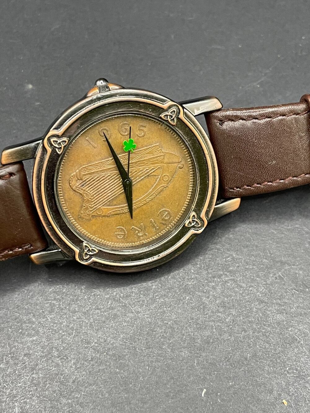 Vtg American Historical Society Erie Coin Lucky Irish Penny Watch Copper Brown